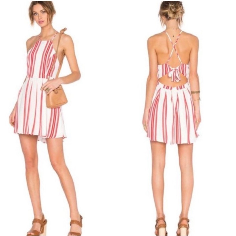 Revolve Lovers + Friends Women’s XS Striped Red Mini Dress
